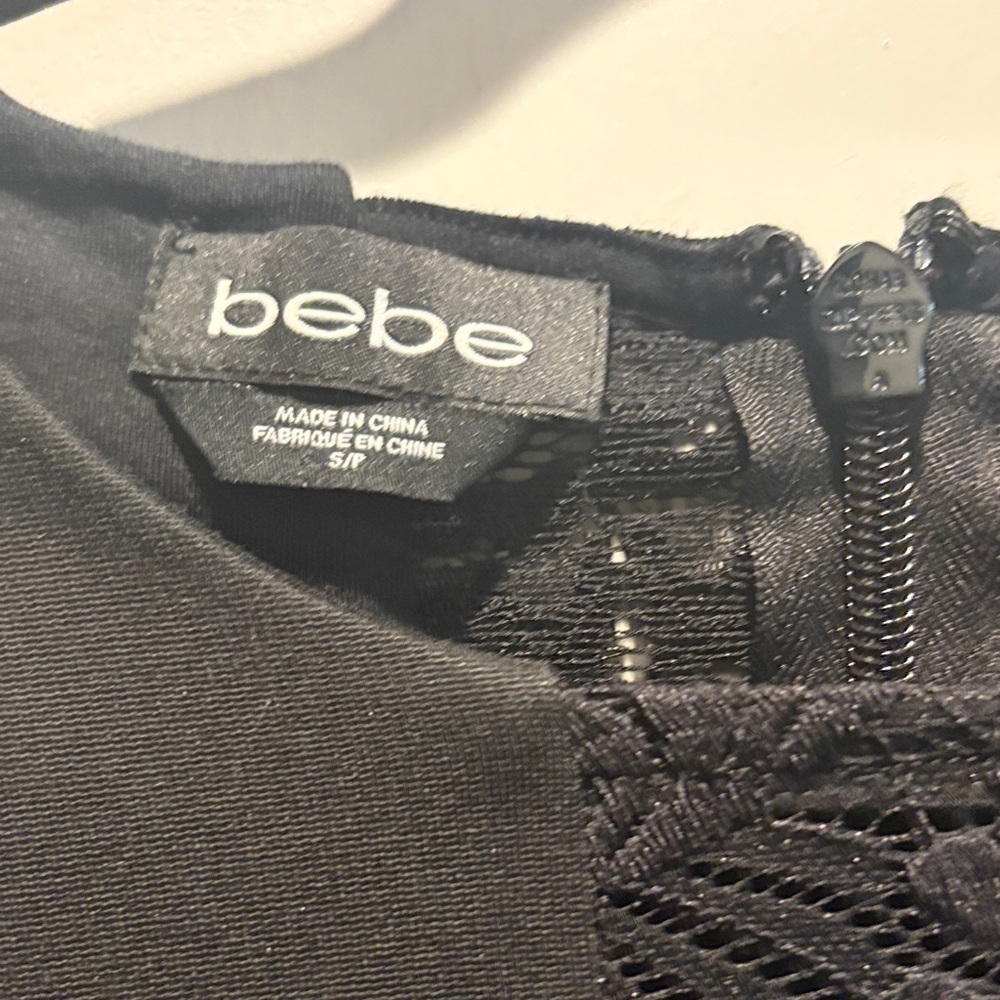 bebe Black Lace-Panel Long Sleeve Sheath Dress - Picture 2 of 5